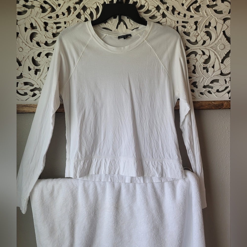 James Perse Cropped Boxy L/S Shirt Size 0